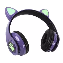 Bežične slušalice Cat Ear ljubicaste
