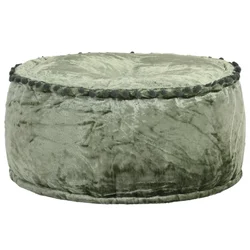 Vidaxl Okrogel tabure iz žameta 40x20 cm zelen