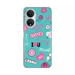 TELEMPIRE Silikonska maska za telefon Honor X7 Love tirkizna