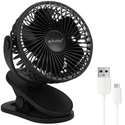 RUHHY bežični ventilator s kopčom 1200 mAh – USB-C stolni ventilator 3u1