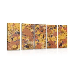5-delna slika abstrakcija navdihnjena po G. Klimtu - 200x100