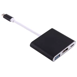 Northix Adapter USB-C na HDMI - USB-A - USB-C - črn