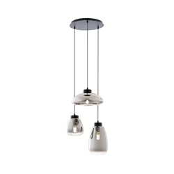 Redo 01-3197 - Luster na sajli LUKE 3xE27/42W/230V, prečnik 46 cm, crna