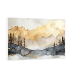 Canvas Slika na platnu Zlatna planina, Akvarel, Sa ramom, 150 x 100 cm, Beli