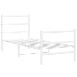 Metalni okvir kreveta s uzglavljem i podnožjem bijeli 80x200 cm