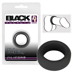 Black Velvets Prsten za penis, Silikonski, 2.6cm, Crni