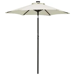 Vrtni suncobran LED boja pijeska 200 x 211 cm aluminijski