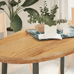 Stolna ploča svjetlosmeđa 120x60x4 cm ovalna masivna hrastovina