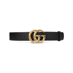 Gucci - Leather belt with Double G buckle - men - Brown