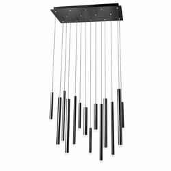 Redo 01-2056 - LED luster na lanku MADISON 14xLED/4W/230V crni