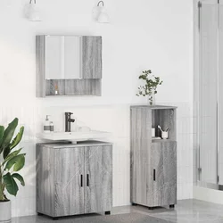 Set namještaja za kupaonicu Zidne s pohranom 3 pcs Siva Sonoma