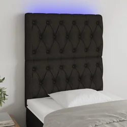 Vidaxl vidaXL Vzglavje postelje z LED diodo črno 80x7x118/128 cm blago