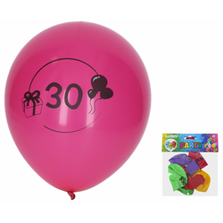 Balon 30 cm - set 5 kom, s številko 30