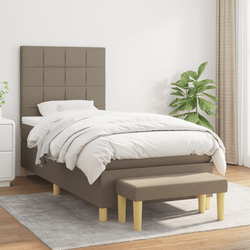 vidaXL Box spring postelja z vzmetnico taupe 80x200 cm blago