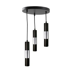 Lestenec na vrvici MAGNUMA 3xGU10/50W/230V črn/krom