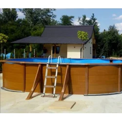 Montažni bazen GRE 6.1m x 3.75m x 1.32m ovalni u boji drveta