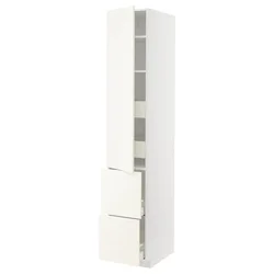 METOD / MAXIMERA Vis.el. s polic/4fiok/vrat/2front, bela/Vallstena bela, 40x60x220 cm