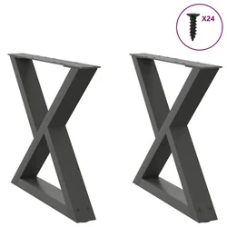 Noge za klub stolić 2 kom. antracit 60 x (42-43,3) cm čelik