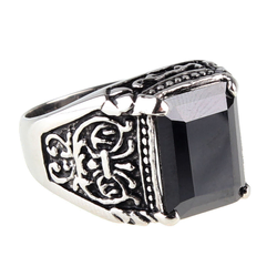 Prstan ETNOX - Črno Ornament - SR1150