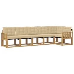 Set vanjskih sofa s jastukom 6 pcs Bijela i bež