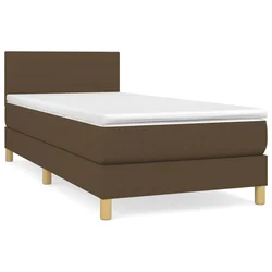 vidaXL vidaXL Box spring postelja z vzmetnico temno rjava 80x200 cm blago, (20901636)