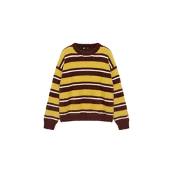 Pull&Bear Pulover STWD kostanj rjava/rumena/bela