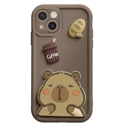 AVIZAR Ovitak za iPhone 13 s 3D motivi Capybara, Rjava, (5000275201)