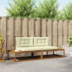 Set vanjskih sofa s jastukom Prirodna i krem