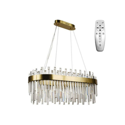 LED luster na sajli, prigušiva, LED/100W/230V 3000-6500K zlatna + daljinski upravljač