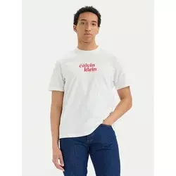 Calvin Klein Jeans Majica SS 20S LV04RG815G Bela Regular Fit