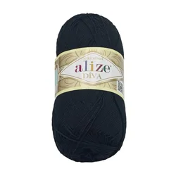 Preja DIVA - 100 g / 350 m - črna