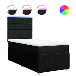 vidaXL vidaXL Box spring postelja z vzmetnico črna 90x200 cm blago, (21310426)