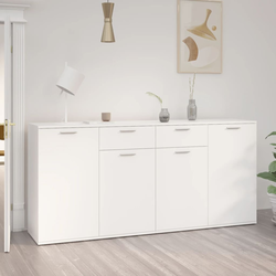 Komoda bijela 160 x 36 x 75 cm od konstruiranog drva