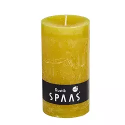 Ljubki dom Stebrna sveča SPAAS RUSTIK 13 cm rumena