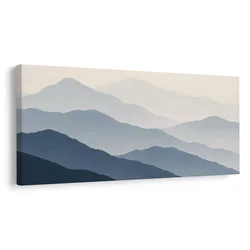 Slika tihe silhuete oddaljenih gora - 80x40