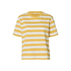 SELECTED Majica SLFESSENTIAL rumena/bela
