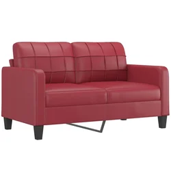 Vidaxl Dvosed vinsko rdeč 140 cm umetno usnje