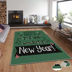 Conceptum Hypnose Tepih sa novogodišnjim motivima Asr-Crpt-67, Pravougaoni, 140x220 cm, Zeleni