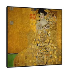 Canvas Slika na platnu Portrait of Adele Bloch-Bauer I, Gustav Klimt, Sa ramom, 100 x 100 cm, Crni
