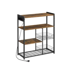 Songmics Kuhinjska polica 35x80x93.5 cm rjava
