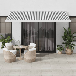 vidaXL Zložljiva tenda antracit in bela 4x3 m blago in aluminij