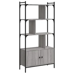 Regal za knjige s vratima boja hrasta 76,5x30x154,5 cm drveni