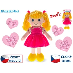 Lutka Rozarka mehko telo 35 cm na baterije češko govoreča blondinka