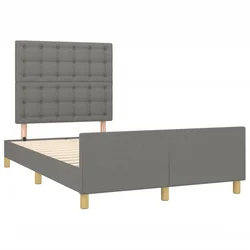 Vidaxl Posteljni okvir brez vzmetnice temno siva 120x190 cm blago