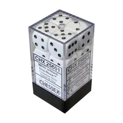 Kockice Chessex - Opaque - White & Black - Dice Block (12) 16mm