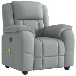 vidaXL vidaXL Masažni fotelj svetlo sivo blago, (21824619)