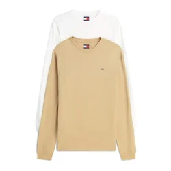 Tommy Jeans Majica  bež / bela