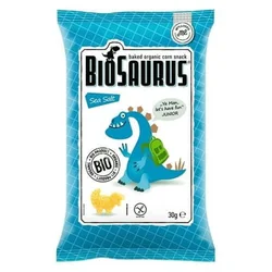 shumee Biosaurus koruzni čips z morsko soljo brez glutena, organski 30 g