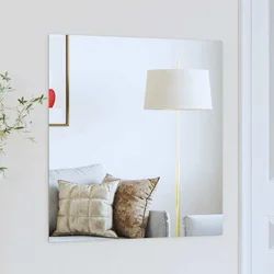 Zidno ogledalo Četvrtasti 60 x 60 cm Staklo otporno na udarce