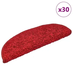 Prostirke za stepenice 30 kom 65x21x4 cm crvene poluokrugle velike